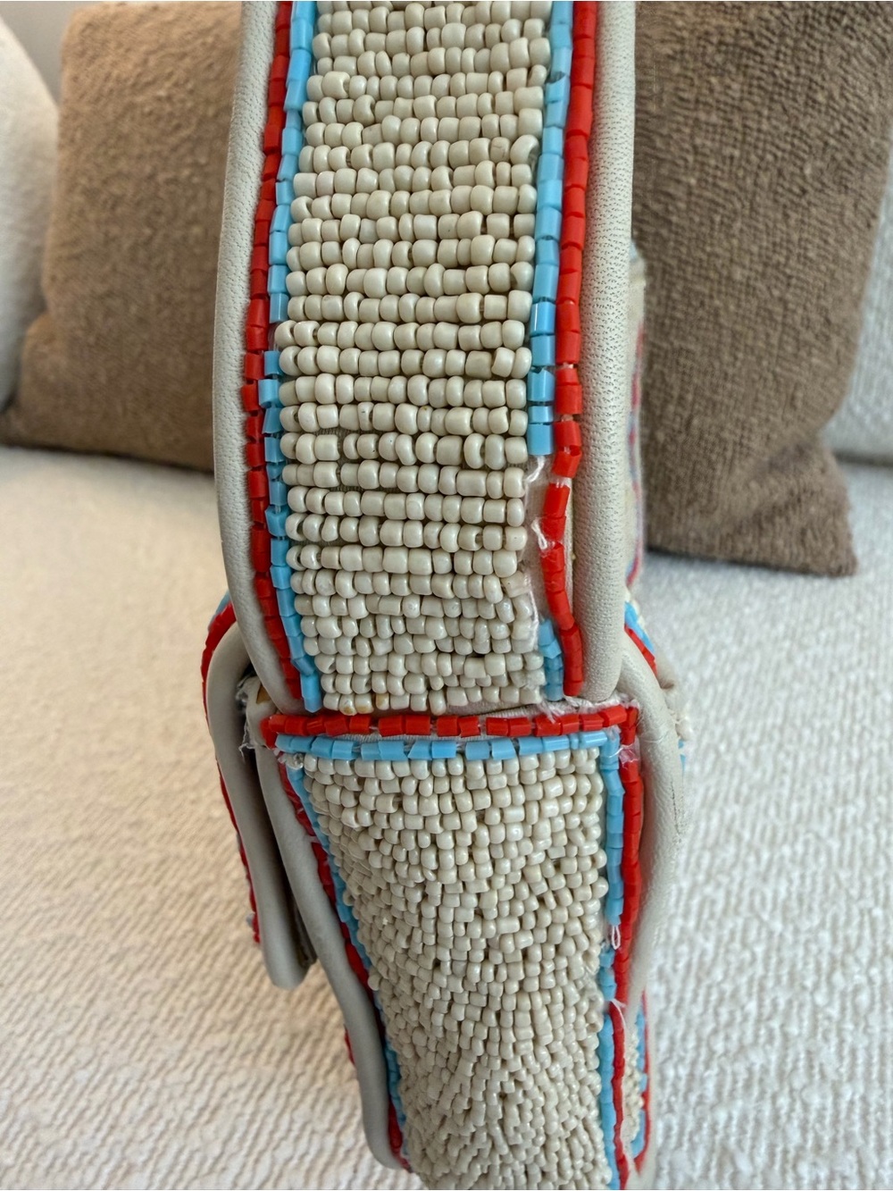 STAUD Cream Beaded Floral Shoulder Bag - Picture 7 of 9